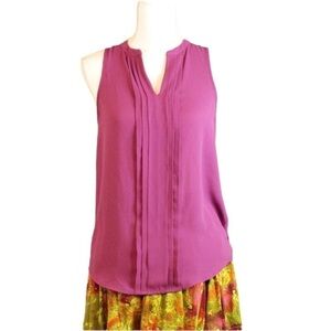 41 Hawthorn Blouse Adult XS Split Neck Pleated Top Purple Stitch Fix Womens